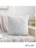 Leaf Pattern Soft Wool Fleece Feeling Cushion & Filler